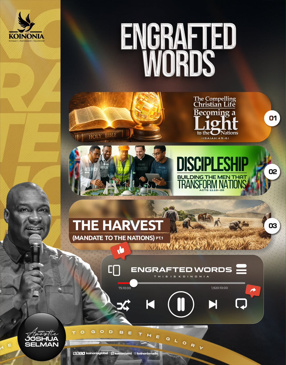 Koinonia: Engrafted Words (Jul 19 - Jul 25, 2026) | Mp3 and Notes